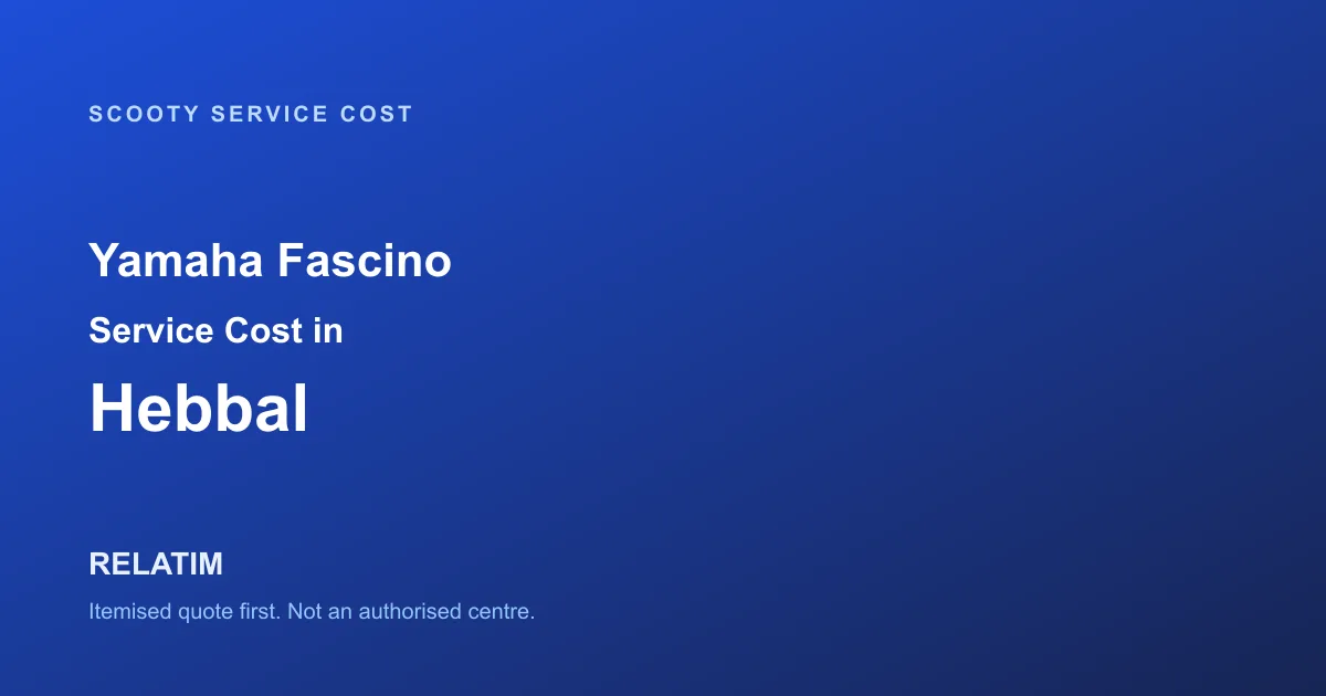 Yamaha Fascino Service Cost in Hebbal, Bangalore